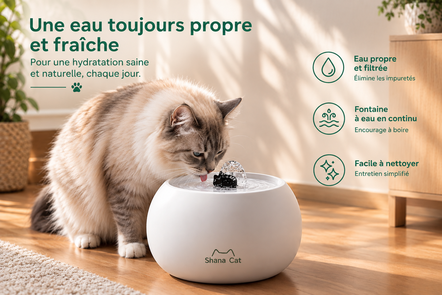 Fontaine à eau automatique pour chat